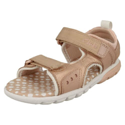Boys Clarks Hook And Loop Sandals Rocco Wave K - G Fit - Pink, UK 13.5 Child