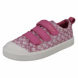Girls Clarks Machine Washable Casual Shoes City Vibe - F Fit - Multi, UK 12.5 Child