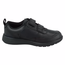 Boys Clarks Hook & Loop School Shoes Scape Flare K - F Fit - Black, UK 10.5 Child