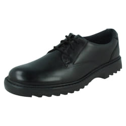 Boys Clarks Smart Lace Up School Shoes Asher Jazz - F Fit - Black, UK 3 Child