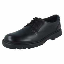 Boys Clarks Smart Lace Up School Shoes Asher Jazz - H Fit - Black, UK 3 Child