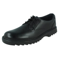 Boys Clarks Smart Lace Up School Shoes Asher Jazz - H Fit - Black, UK 3 Child