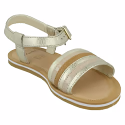 Girls Clarks Casual Sandals Finch Stride - F Fit - Gold, UK 10.5 Child