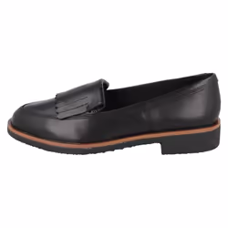 Ladies Clarks Slip On Casual Shoes Griffin Kilt - D Fit - Black, UK 3