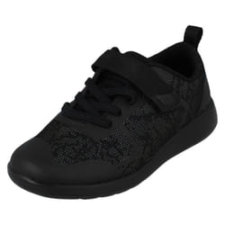 Boys Clarks Casual Trainers Scape Bright - G Fit - Black, UK 9.5 Child