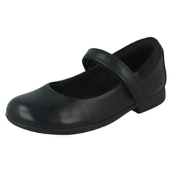 Girls Clarks School Shoes Scala Skip - Black, UK 8.5 Child