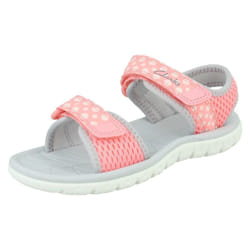 Childrens Clarks Light Weight Sandals Surfing Tide T - G Fit - Pink, UK 11 Child