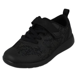 Boys Clarks Casual Trainers Scape Bright - G Fit - Black, UK 11 Child