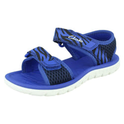 Childrens Clarks Casual Summer Sandals Surfing Tide K - F Fit - Navy, UK 10.5 Child