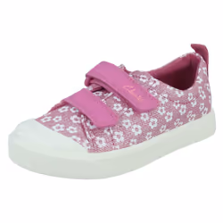 Girls Clarks Casual Shoes City Bright - F Fit - Pink, UK 6 Infant