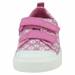 Girls Clarks Casual Shoes City Bright - F Fit - Pink, UK 6 Infant