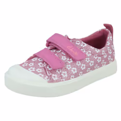 Girls Clarks Casual Shoes City Bright - G Fit - Pink, UK 4 Infant