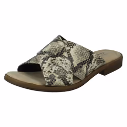 Ladies Clarks Slip On Summer Sandals Declan Ivy - D Fit - Taupe, UK 6.5
