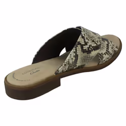 Ladies Clarks Slip On Summer Sandals Declan Ivy - D Fit - Taupe, UK 6.5