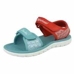 Girls Clarks Casual Summer Sandals Surfing Sea - Fit - Red, UK 6.5 Infant