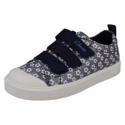 Girls Clarks Machine Washable Casual Shoes City Vibe - F Fit - Navy, UK 11.5 Child