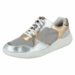 Ladies Clarks Slip On Trainers With Glitter Band Details Sift Slip - D Fit - Gold, UK 3