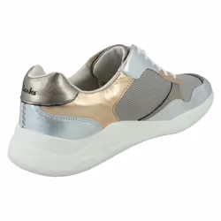 Ladies Clarks Slip On Trainers With Glitter Band Details Sift Slip - D Fit - Gold, UK 3
