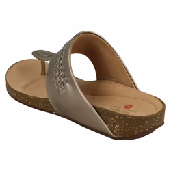 Ladies Clarks Buckle Detailed Strap Sandal Un Perri Way - D Fit - Gold, UK 4