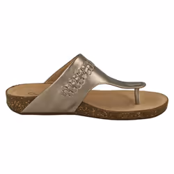 Ladies Clarks Buckle Detailed Strap Sandal Un Perri Way - D Fit - Gold, UK 4