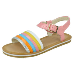 Girls Clarks Casual Sandals Finch Stride - F Fit - Multi, UK 7.5 Infant