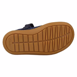 Girls Clarks Mary Jane Shoes Flash Stripe - G Fit - Navy, UK 8 Child