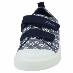 Girls Clarks Casual Shoes City Bright - F Fit - Navy, UK 4 Infant