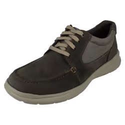 Mens Clarks Casual Shoes Cotrell Lane - G Fit - Green, UK 9.5