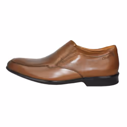 Mens Clarks Casual Slip On Shoes Bensley Step - G Fit - Tan, UK 9.5