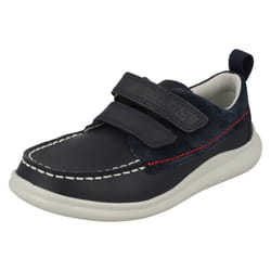 Boys Clarks Casual Light Weight Shoes Cloud Art K - G Fit - Navy, UK 12 Child