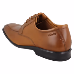 Mens Clarks Casual Lace Up Shoes Bensley Run - G Fit - Tan, UK 9.5