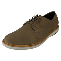 Mens Clarks Casual Lace Up Shoes Draper Lace - G Fit - Green, UK 7