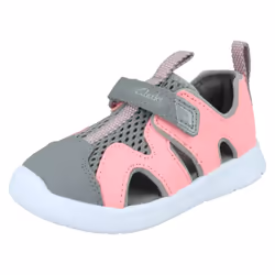 Childrens Clarks Casual Summer Sandals Ath Surf T - F Fit - Pink, UK 4 Infant