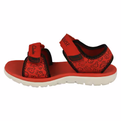 Girls Clarks Casual Summer Sandals Surfing Sea - F Fit - Red, UK 4 Infant