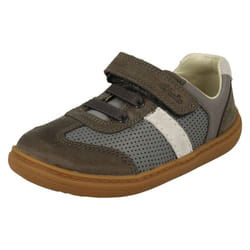 Boys Clarks Elasticated Lace Detailed Shoes Flash Step T - F Fit - Grey, UK 9.5 Child