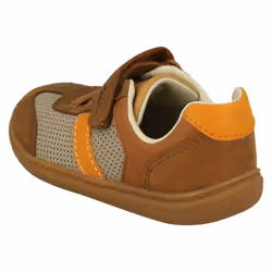 Boys Clarks Elasticated Lace Detailed Shoes Flash Step T - G Fit - Tan, UK 9 Child