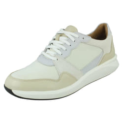 Ladies Clarks Slip On Casual Shoes Un Rio Step - D Fit - White, UK 5.5