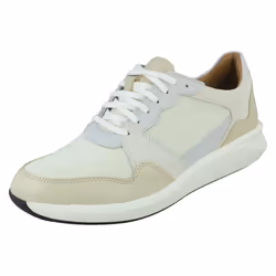 Ladies Clarks Slip On Casual Shoes Un Rio Step - D Fit - White, UK 7