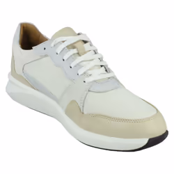 Ladies Clarks Slip On Casual Shoes Un Rio Step - D Fit - White, UK 7
