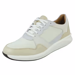 Ladies Clarks Slip On Casual Shoes Un Rio Step - D Fit - White, UK 8