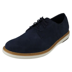 Mens Clarks Casual Lace Up Shoes Draper Lace - G Fit - Navy, UK 10
