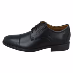 Mens Clarks Formal Lace Up Shoes Whiddon Cap - Black, UK 8.5