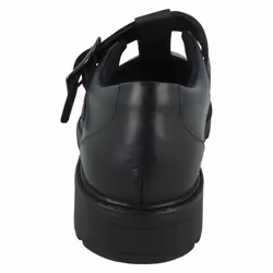 Girls Clarks T-Bar School Shoes Loxham Shine - Black, UK 3 Child