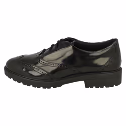 Girls Clarks Lace Up Brogue Detailed School Shoes Loxham Brogue Y - Black, UK 4 Child