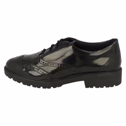 Girls Clarks Lace Up Brogue Detailed School Shoes Loxham Brogue Y - Black, UK 6 Child