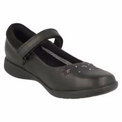 Girls Clarks Star Detailed School Shoes Etch Bright - Black, UK 10.5 Child - Additional view 4