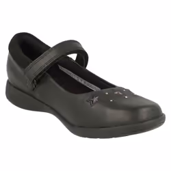 Girls Clarks Star Detailed School Shoes Etch Bright - Black, UK 11.5 Child - Additional view 4
