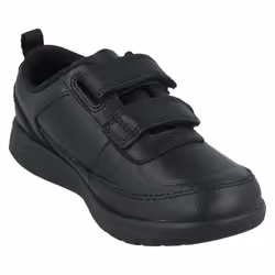 Boys Clarks Hook & Loop School Shoes Scape Flare T - Black, UK 7 Infant