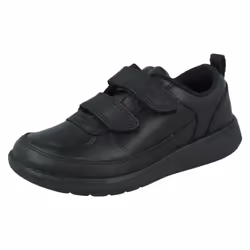 Boys Clarks Hook & Loop School Shoes Scape Flare T - Black, UK 7.5 Infant