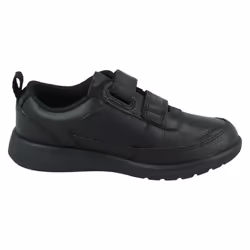 Boys Clarks Hook & Loop School Shoes Scape Flare T - Black, UK 7.5 Infant